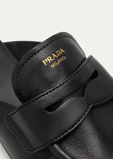 Prada 5mm Leather Penny Loafer Mules | Thumbnail 5 Prada 5mm Leather Penny Loafer Mules | Thumbnail 5
