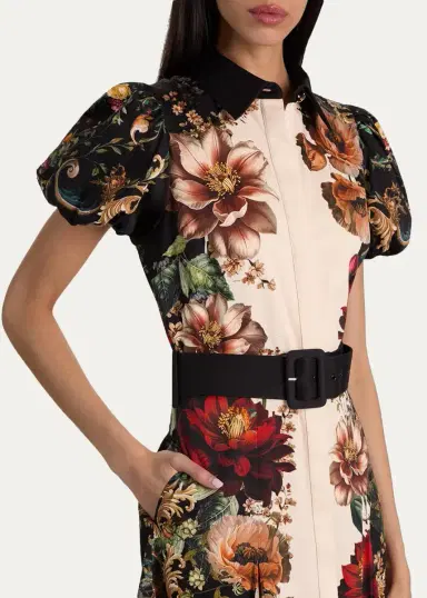Alice + Olivia Henrietta Floral Belted Midi Dress | Thumbnail 5 Alice + Olivia Henrietta Floral Belted Midi Dress | Thumbnail 5