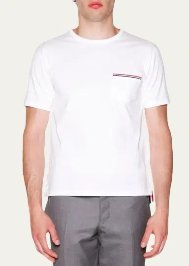 Thom Browne Short-Sleeve Logo Pocket T-Shirt | Thumbnail 2 Thom Browne Short-Sleeve Logo Pocket T-Shirt | Thumbnail 2