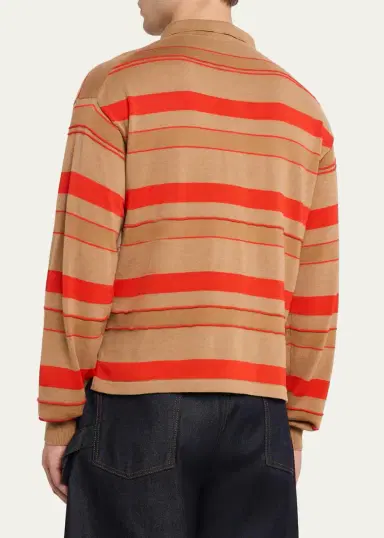 JW Anderson Men's Multi-Stripe Knit Rugby Shirt | Thumbnail 3 JW Anderson Men's Multi-Stripe Knit Rugby Shirt | Thumbnail 3