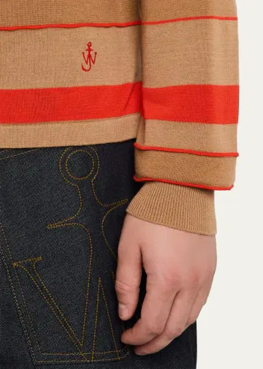 JW Anderson Men's Multi-Stripe Knit Rugby Shirt | Thumbnail 5 JW Anderson Men's Multi-Stripe Knit Rugby Shirt | Thumbnail 5