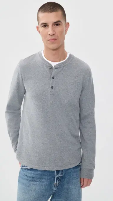 Marine Layer Luxe 250 Henley Tee | Thumbnail 2 Marine Layer Luxe 250 Henley Tee | Thumbnail 2