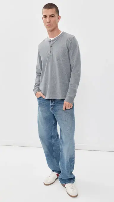 Marine Layer Luxe 250 Henley Tee | Thumbnail 5 Marine Layer Luxe 250 Henley Tee | Thumbnail 5