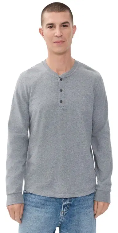 Marine Layer Luxe 250 Henley Tee | Thumbnail 1 Marine Layer Luxe 250 Henley Tee | Thumbnail 1