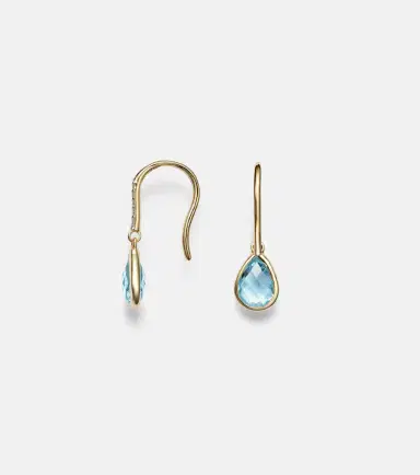 Mateo 14kt gold drop earrings with topaz and diamonds | Thumbnail 2 Mateo 14kt gold drop earrings with topaz and diamonds | Thumbnail 2