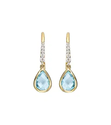 Mateo 14kt gold drop earrings with topaz and diamonds | Thumbnail 1 Mateo 14kt gold drop earrings with topaz and diamonds | Thumbnail 1