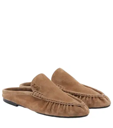 Saint Laurent Le Loafer suede mules | Thumbnail 1 Saint Laurent Le Loafer suede mules | Thumbnail 1