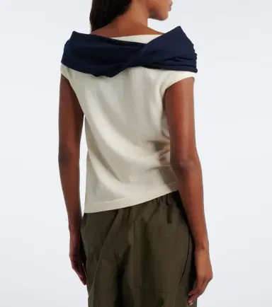 JW Anderson Layered off-shoulder wool top | Thumbnail 2 JW Anderson Layered off-shoulder wool top | Thumbnail 2