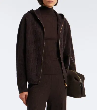 AGNONA Cable-knit cashmere zip-up hoodie | Thumbnail 4 AGNONA Cable-knit cashmere zip-up hoodie | Thumbnail 4