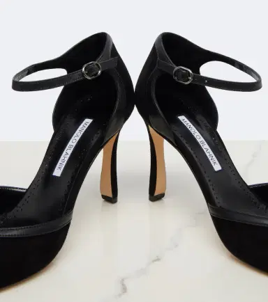 Manolo Blahnik Armelia leather-trimmed suede pumps | Thumbnail 2 Manolo Blahnik Armelia leather-trimmed suede pumps | Thumbnail 2