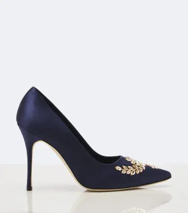 Manolo Blahnik Pasadis embellished satin pumps | Thumbnail 2 Manolo Blahnik Pasadis embellished satin pumps | Thumbnail 2
