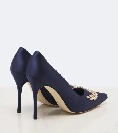 Manolo Blahnik Pasadis embellished satin pumps | Thumbnail 3 Manolo Blahnik Pasadis embellished satin pumps | Thumbnail 3
