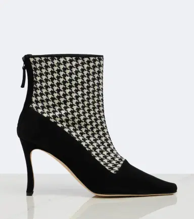 Manolo Blahnik Gosta houndstooth suede-trimmed ankle boots | Thumbnail 2 Manolo Blahnik Gosta houndstooth suede-trimmed ankle boots | Thumbnail 2