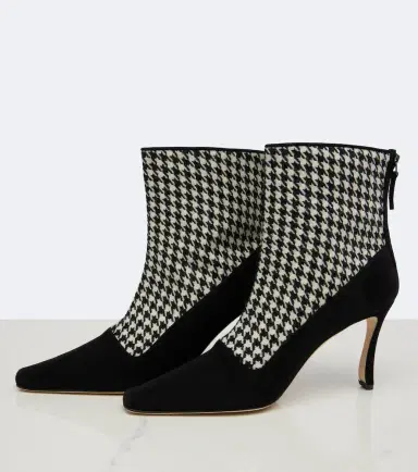 Manolo Blahnik Gosta houndstooth suede-trimmed ankle boots | Thumbnail 3 Manolo Blahnik Gosta houndstooth suede-trimmed ankle boots | Thumbnail 3