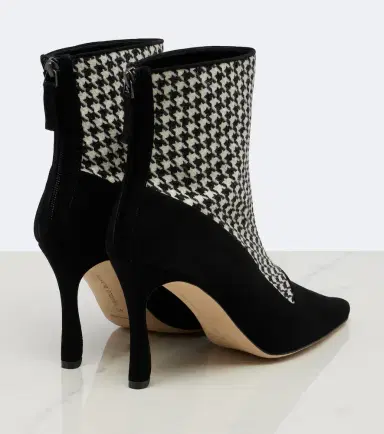 Manolo Blahnik Gosta houndstooth suede-trimmed ankle boots | Thumbnail 4 Manolo Blahnik Gosta houndstooth suede-trimmed ankle boots | Thumbnail 4