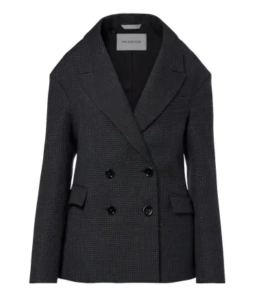 Balenciaga Houndstooth double-breasted wool jacket | Thumbnail 1 Balenciaga Houndstooth double-breasted wool jacket | Thumbnail 1