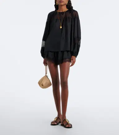 Ulla Johnson Bess lace-trimmed silk blouse | Thumbnail 3 Ulla Johnson Bess lace-trimmed silk blouse | Thumbnail 3