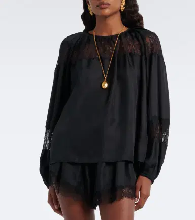Ulla Johnson Bess lace-trimmed silk blouse | Thumbnail 4 Ulla Johnson Bess lace-trimmed silk blouse | Thumbnail 4