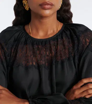 Ulla Johnson Bess lace-trimmed silk blouse | Thumbnail 5 Ulla Johnson Bess lace-trimmed silk blouse | Thumbnail 5