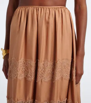 Ulla Johnson Chantal lace-trimmed silk maxi skirt | Thumbnail 2 Ulla Johnson Chantal lace-trimmed silk maxi skirt | Thumbnail 2