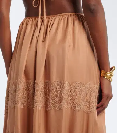 Ulla Johnson Chantal lace-trimmed silk maxi skirt | Thumbnail 3 Ulla Johnson Chantal lace-trimmed silk maxi skirt | Thumbnail 3