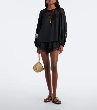 Ulla Johnson Georgina lace-trimmed silk shorts | Thumbnail 3 Ulla Johnson Georgina lace-trimmed silk shorts | Thumbnail 3