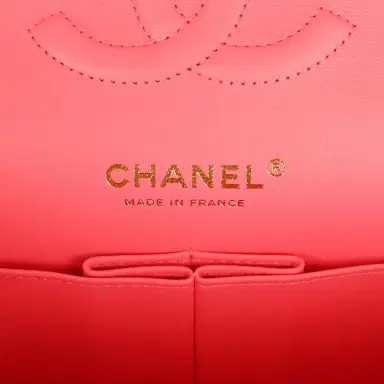 Chanel Chanel Medium "Hollywood Charms" Classic Double Flap Bag Coral Lambskin Gold Hardware | Thumbnail 11 Chanel Chanel Medium "Hollywood Charms" Classic Double Flap Bag Coral Lambskin Gold Hardware | Thumbnail 11