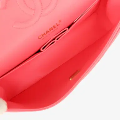 Chanel Chanel Medium "Hollywood Charms" Classic Double Flap Bag Coral Lambskin Gold Hardware | Thumbnail 12 Chanel Chanel Medium "Hollywood Charms" Classic Double Flap Bag Coral Lambskin Gold Hardware | Thumbnail 12