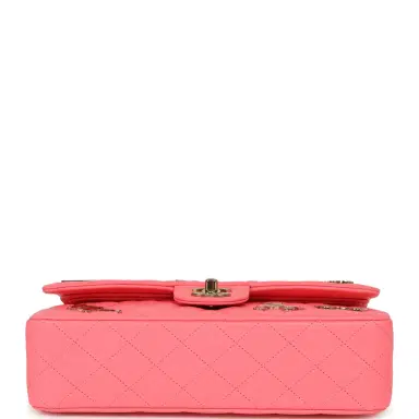 Chanel Chanel Medium "Hollywood Charms" Classic Double Flap Bag Coral Lambskin Gold Hardware | Thumbnail 6 Chanel Chanel Medium "Hollywood Charms" Classic Double Flap Bag Coral Lambskin Gold Hardware | Thumbnail 6