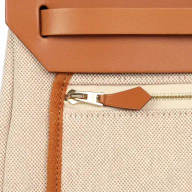 HERMÈS Hermes Herbag Zip PM 31 "Circuit 24" Naturel, Ecru-Gris Meyer Toile H Plume Canvas, Naturel Hunter Gold Hardware | Thumbnail 11 HERMÈS Hermes Herbag Zip PM 31 "Circuit 24" Naturel, Ecru-Gris Meyer Toile H Plume Canvas, Naturel Hunter Gold Hardware | Thumbnail 11