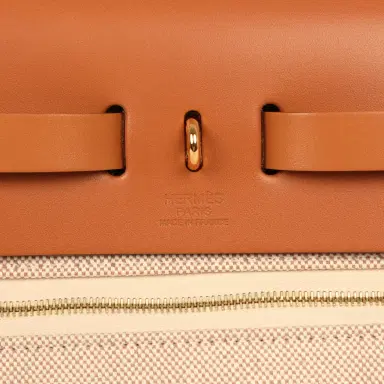 HERMÈS Hermes Herbag Zip PM 31 "Circuit 24" Naturel, Ecru-Gris Meyer Toile H Plume Canvas, Naturel Hunter Gold Hardware | Thumbnail 10 HERMÈS Hermes Herbag Zip PM 31 "Circuit 24" Naturel, Ecru-Gris Meyer Toile H Plume Canvas, Naturel Hunter Gold Hardware | Thumbnail 10