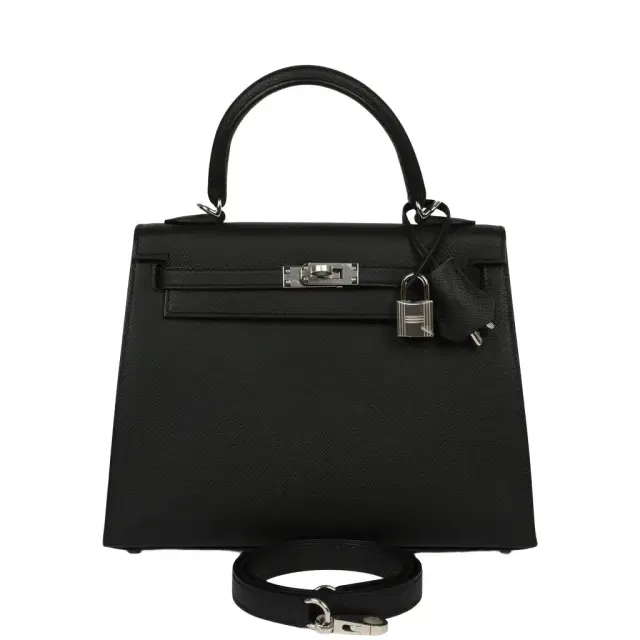Hermes Kelly Sellier 25 Black Epsom Palladium Hardware Hermes Kelly Sellier 25 Black Epsom Palladium Hardware
