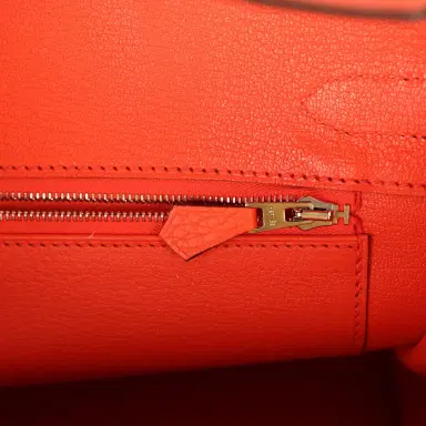 HERMÈS Pre-owned Hermes Birkin 30 Orange Poppy Clemence Palladium Hardware | Thumbnail 9 HERMÈS Pre-owned Hermes Birkin 30 Orange Poppy Clemence Palladium Hardware | Thumbnail 9