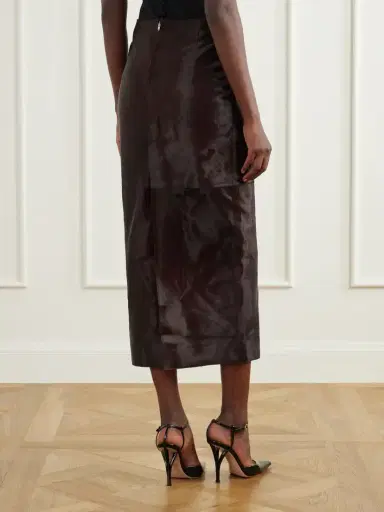 Nour Hammour Elyse Paneled Calf Hair Midi Skirt | Thumbnail 3 Nour Hammour Elyse Paneled Calf Hair Midi Skirt | Thumbnail 3