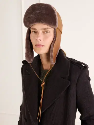 Gabriela Hearst Karina Leather And Shearling Trapper Hat | Thumbnail 2 Gabriela Hearst Karina Leather And Shearling Trapper Hat | Thumbnail 2