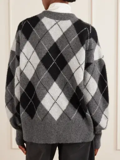 Nili Lotan Donnika Checked Cashmere And Silk-blend Sweater | Thumbnail 4 Nili Lotan Donnika Checked Cashmere And Silk-blend Sweater | Thumbnail 4