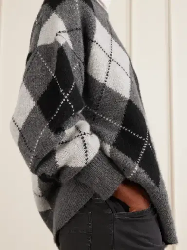 Nili Lotan Donnika Checked Cashmere And Silk-blend Sweater | Thumbnail 5 Nili Lotan Donnika Checked Cashmere And Silk-blend Sweater | Thumbnail 5