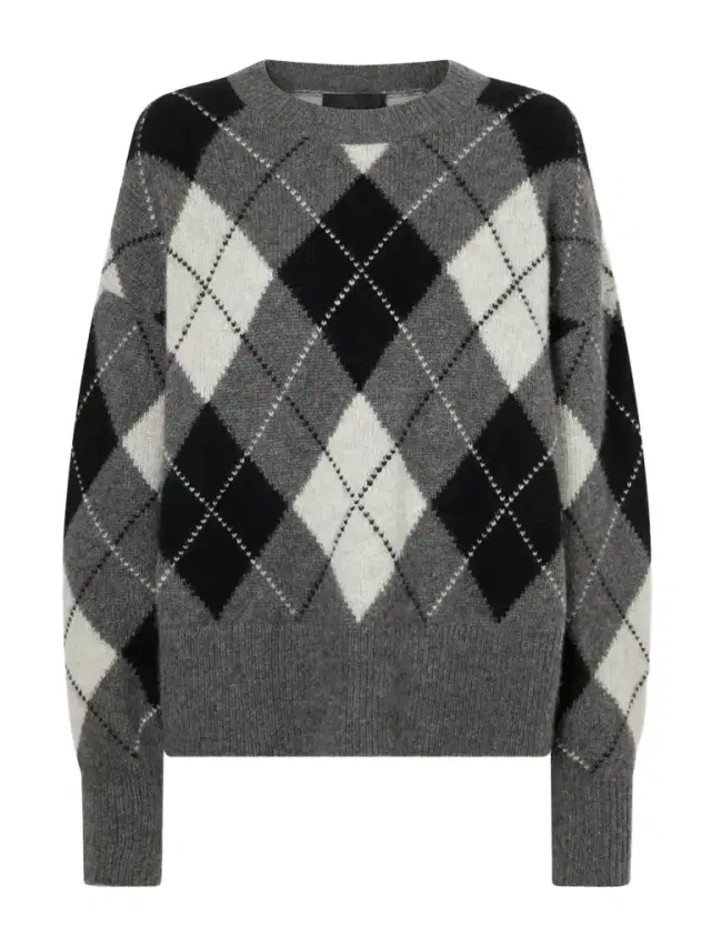 Donnika Checked Cashmere And Silk-blend Sweater Donnika Checked Cashmere And Silk-blend Sweater