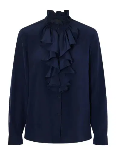 Nili Lotan Lily Ruffled Silk-satin Blouse | Thumbnail 1 Nili Lotan Lily Ruffled Silk-satin Blouse | Thumbnail 1
