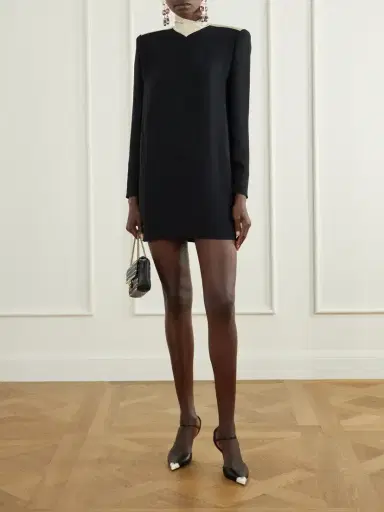 Valentino Garavani Satin-trimmed Silk-cady Mini Dress | Thumbnail 2 Valentino Garavani Satin-trimmed Silk-cady Mini Dress | Thumbnail 2