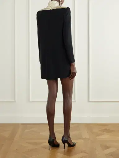 Valentino Garavani Satin-trimmed Silk-cady Mini Dress | Thumbnail 3 Valentino Garavani Satin-trimmed Silk-cady Mini Dress | Thumbnail 3