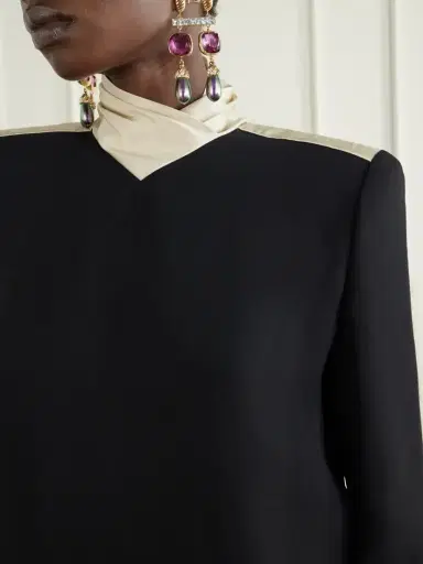 Valentino Garavani Satin-trimmed Silk-cady Mini Dress | Thumbnail 4 Valentino Garavani Satin-trimmed Silk-cady Mini Dress | Thumbnail 4