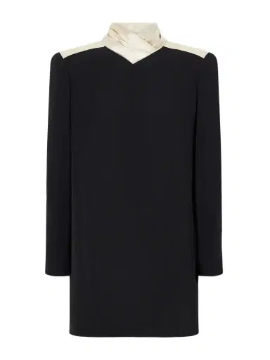 Valentino Garavani Satin-trimmed Silk-cady Mini Dress | Thumbnail 1 Valentino Garavani Satin-trimmed Silk-cady Mini Dress | Thumbnail 1