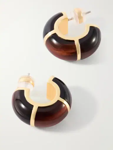 Lizzie Fortunato Zellige Gold-tone Tiger's Eye Earrings | Thumbnail 3 Lizzie Fortunato Zellige Gold-tone Tiger's Eye Earrings | Thumbnail 3