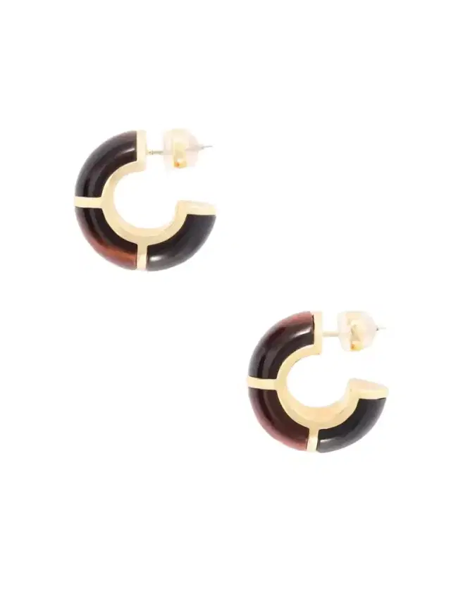 Zellige Gold-tone Tiger's Eye Earrings Zellige Gold-tone Tiger's Eye Earrings