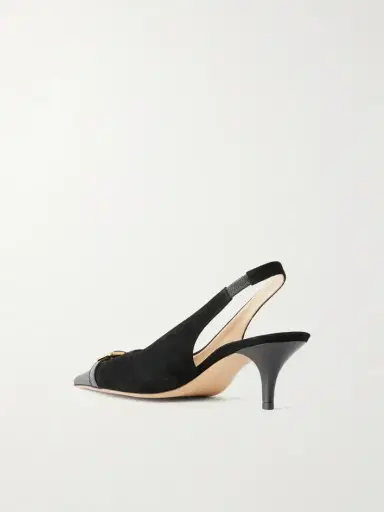 JW Anderson Buckled Leather-trimmed Suede Slingback Pumps | Thumbnail 3 JW Anderson Buckled Leather-trimmed Suede Slingback Pumps | Thumbnail 3