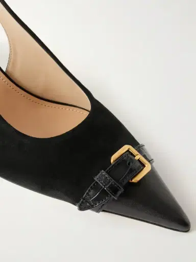 JW Anderson Buckled Leather-trimmed Suede Slingback Pumps | Thumbnail 5 JW Anderson Buckled Leather-trimmed Suede Slingback Pumps | Thumbnail 5