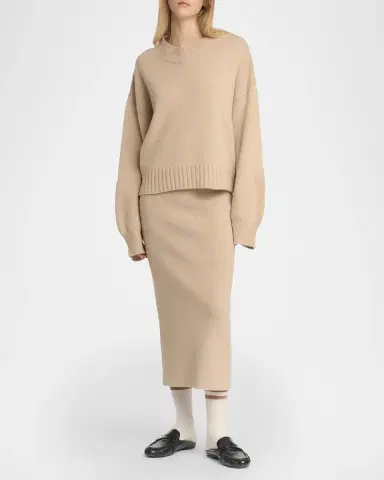 Malo Cashmere Stockinette Knit Oversized Crewneck Sweater | Thumbnail 2 Malo Cashmere Stockinette Knit Oversized Crewneck Sweater | Thumbnail 2