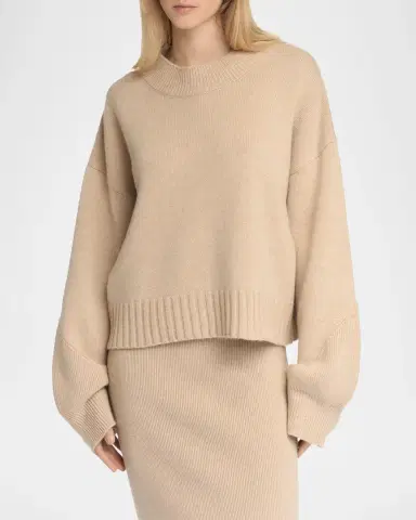 Malo Cashmere Stockinette Knit Oversized Crewneck Sweater | Thumbnail 4 Malo Cashmere Stockinette Knit Oversized Crewneck Sweater | Thumbnail 4
