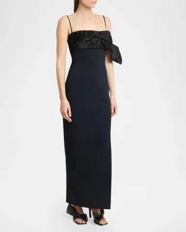 Givenchy Sleeveless Embellished Bow Sliced Maxi Dress | Thumbnail 4 Givenchy Sleeveless Embellished Bow Sliced Maxi Dress | Thumbnail 4
